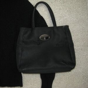 Express Black Nylon Tote with Logo Plaque